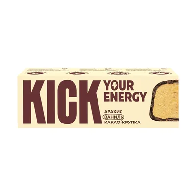 Батончик KICK ванильный с какао-крупкой