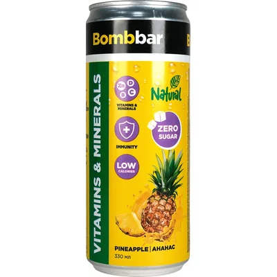 BOMBBAR Напиток безалкогольный,газированный"Лимонад со вкусом ананаса"