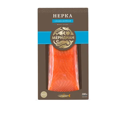 НЕРКА ФИЛЕ-КУСОК СЛАБОСОЛЕНАЯ (РЫБНЫЙ БАЗАР) ФАС 150г.Меридиан