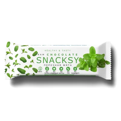 Батончик RAW CHOCOLATE с перечной мятой SNACKSY