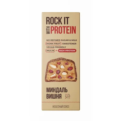 Батончик протеиновый с миндалем и вишней в шоколаде Rock it