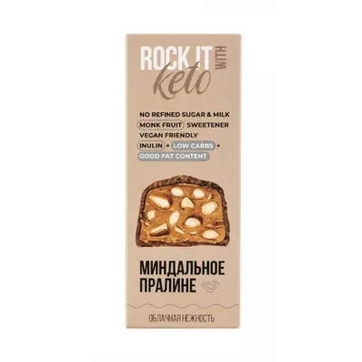 Батончик низкоуглеводный миндальный в шоколаде Кето Rock it
