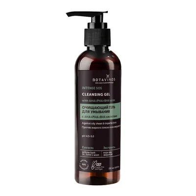 Очищающий гель для умывания с AHA+PHA+BHA INTENSE SOS,  250мл, Botavikos